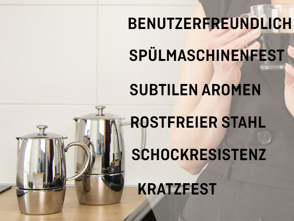 Espressokocher aus Edelstahl VeoHome 300ml und 500ml - Vorteile und Eigenschaften in Deutschland