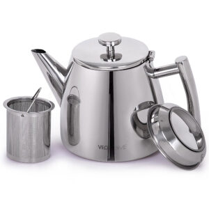 Stainless Steel Tea Pot with Infuser 33.8oz (1L) and 16.9oz (0.5L)