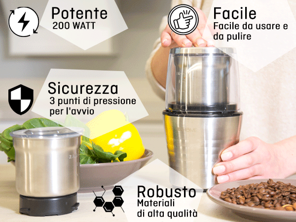 caratteristiche-macinacaffe-elettrico-200w-sicuro-veohome-italia