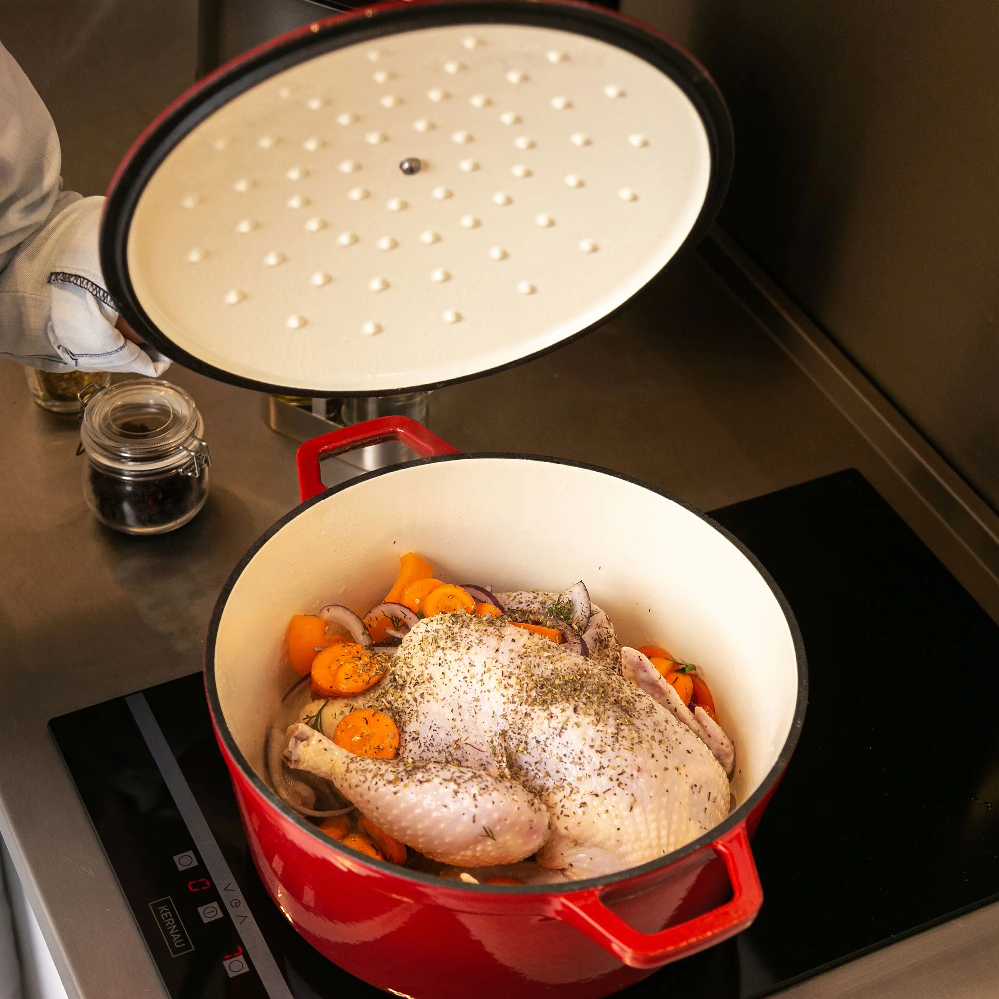 Segretto Padella Per Pane In Ghisa Smaltata Con Coperchio, 28 Cm, Nero – Forno Olandese Per Lievito Naturale, Resistente Fino A 260°C