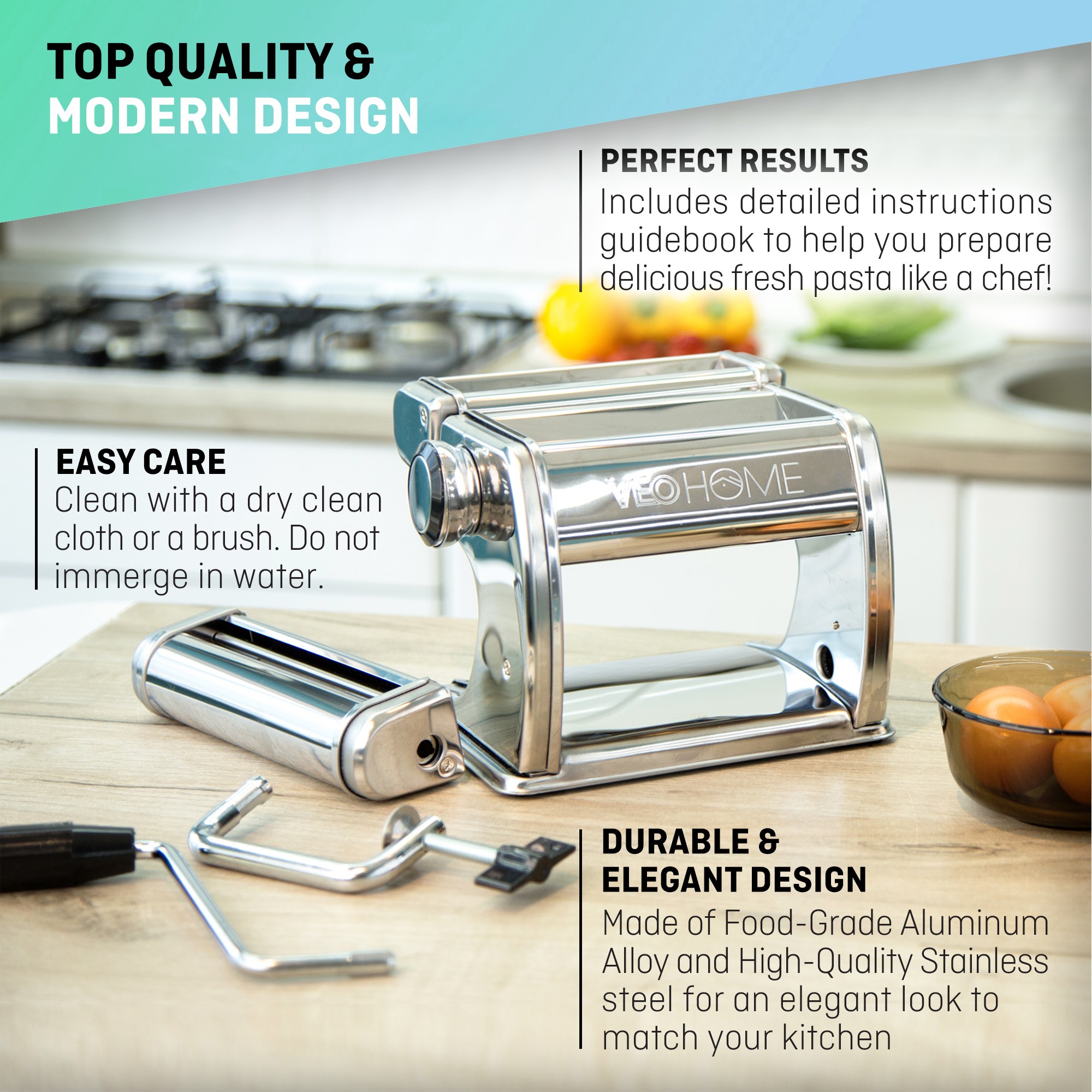 Best Pasta Cutters VeoHome Manual Pasta Maker Stainless Steel