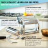 VeoHome Machine à Pâtes Manuelle En Inox Avec Séchoir - Laminoir Réglable Pour Pâtes Fraîches, Lasagnes, Spaghetti