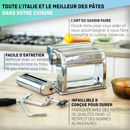 Machine à Pâtes Manuelle VeoHome - Acier Inox Avec Séchoir